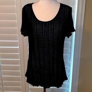 Women’s Stretch Black Top With Beads.